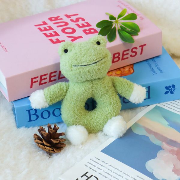 Apricot Lamb Baby Frog Soft Rattle Toy, Plush Stuffed Animal for Newborn Soft Over 0 Months (Frog, 6 Inches)