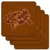 Rhode Island College Secondary Logo Low Profile Novelty Cork Coaster Set