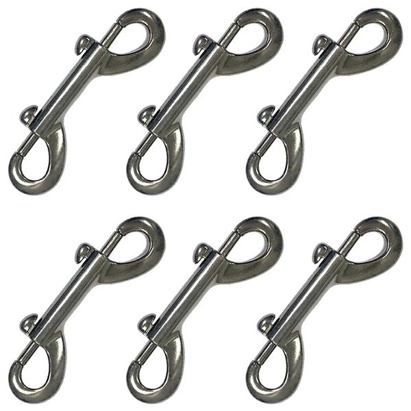 Ceqiny 6 Packs 3.5in Bolt Snap Hook Clasp Buckle Clip Double Ended Bolt Snap Zinc Alloy Hook Spring Loaded Hook for Purse Making Key Chain Linking Dog Leash Collar Handmade Crafts DIY Project, Black