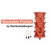 5 Tier Stackable Planters Vertical Planter Garden Tower Pots with Wheels & Tools