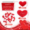 Wlicon Valentine's Day Mini Crate, Fabric Heart Pillows, Table Centrepiece