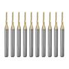 WEXWE Tools 10Pcs 1.0mm TiN Coating Solid Carbide End Mill Engraving Milling Cutter CNC Router Bits for PCB Machine, 1/8" Shank 1BOX