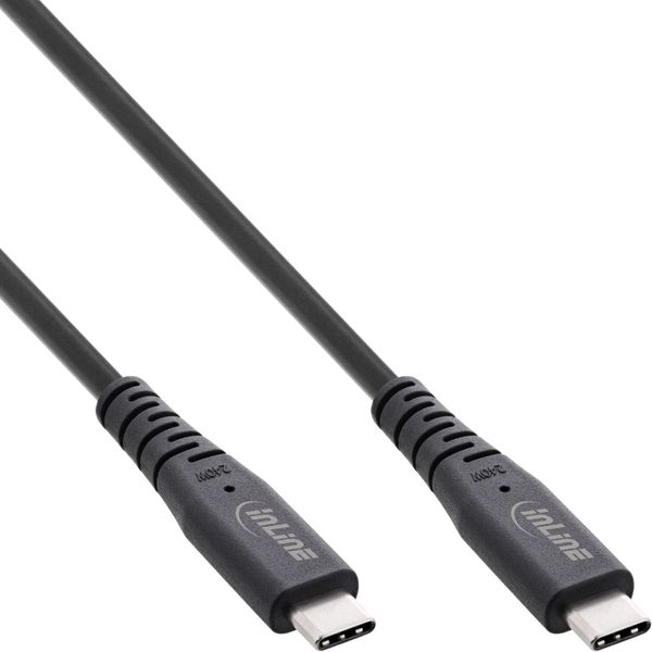 InLine® USB4 Kabel, USB Typ-C Stecker/Stecker, PD 240W, 8K60Hz, TPE schwarz, 1,5m
