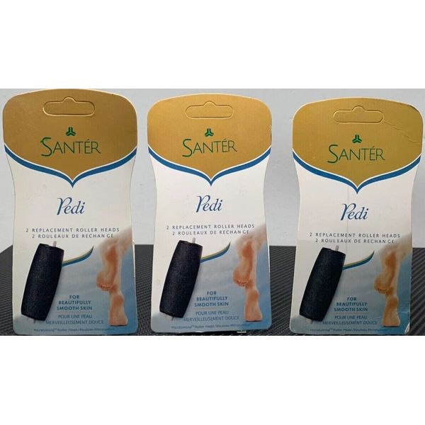 3 PACK Santé Amope Pedi Perfect Electronic Foot File Refills Extra Coarse 6ct