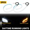 2x LED DRL Light Amber Turn Signal Strip 60CM Sequential Flexible Headlight Flow