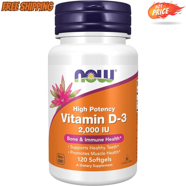 Now Supplements, Vit D-3 2000 IU, 120 Softgels