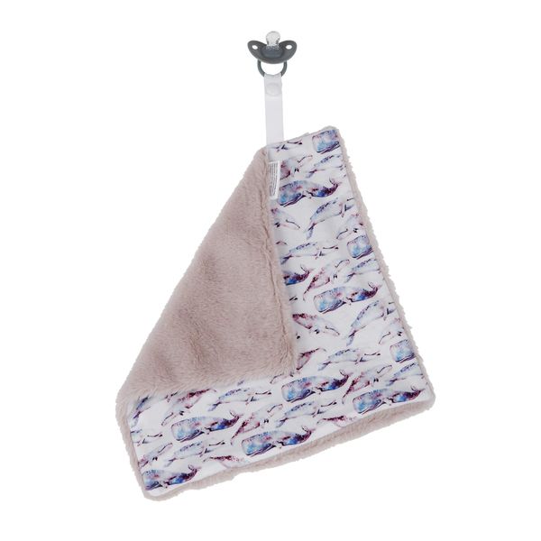 Doodalou Minky and Faux Fur Baby Pacifier Blanket – Whales