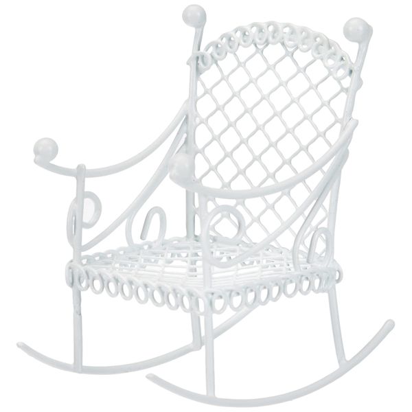 Mini Rocking Chair White 5.3 x 8 x 7.5 cm