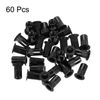 sourcing map M5 Rivet Nuts Carbon Steel Knurled Flat Head Threaded Insert Nut Black 60Pcs