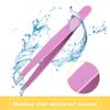 16 Pieces Slanted Tweezers, Eyebrow Slanted Tip Tweezers Precision Stainless Steel Eyebrow Tweezers for Eyebrows, Ingrown Hair, Facial Hair and Lash Extension (Orange, Purple, Blue, Yellow)