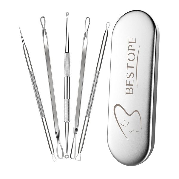 TAYTHI Blackhead Remover Tool, Pimple Popper Tool Kit, Blackhead Extractor tool for Face, Extractor Tool for Comedone Zit Acne Whitehead Blemish, Stainless Steel Extraction tools