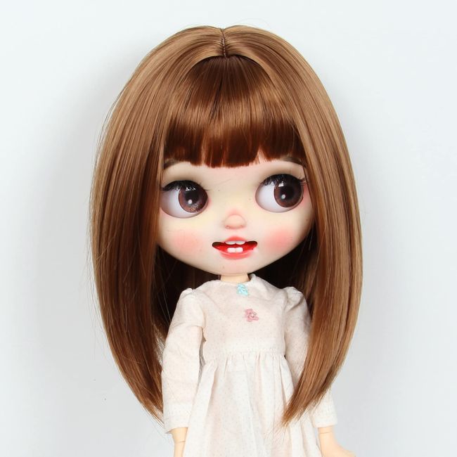 Linfairy 9-10 inch Doll Wigs on Shoulder Hair (Brown)