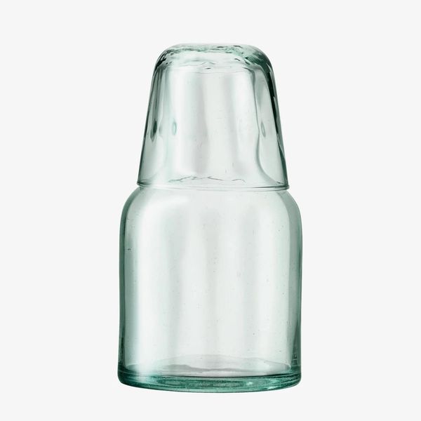 LSA International Mia Carafe and Tumbler 0.95 L Recycled Part Optic, Clear Decorated, Carafe & Tumbler 0.95L