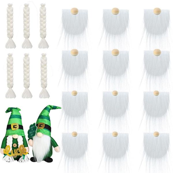 Weihnachtspuppe Deko Plüsch Wichtel Bart, 30er Set Wichtelbart Zum Basteln Gesichtslose Puppe Kunsthaar DIY Wichtel Bart Weihnachten Santa Klaus Bart Lustiger Falscher Bart Party Kostüm Zubehör