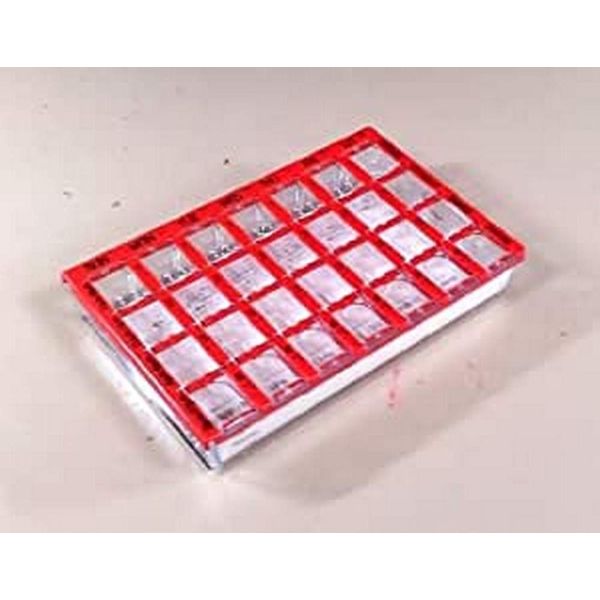 Doset Media (Red) DOSETT (Slide opening, pill dispensing type, weekly use, portable pill case, made in Sweden)