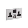 Dowsing & Reynolds Double Sockets with USB, White & Black (Double 13A Socket & USB)