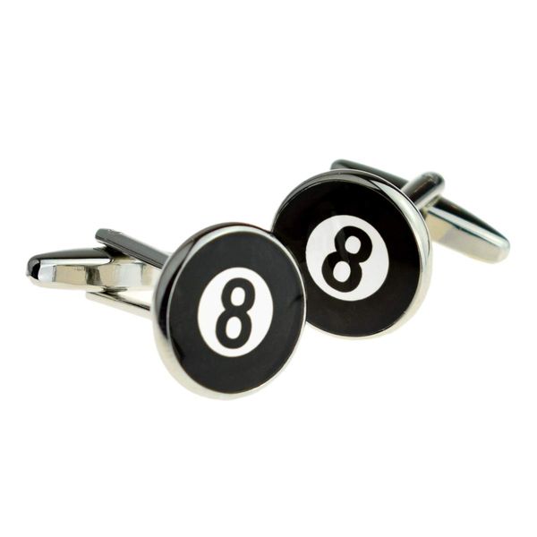 X2AJ070-8 Ball Pool Players Cufflinks Presented in a Cufflink Box