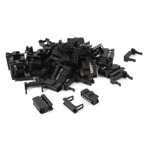 uxcell IDC Cable Connector Female Header IDC Connector Header FC-10P10 Pin Female Header 2.54mm Pitch 25pcs Black Plastic Metal