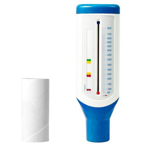 Easy Peak Flow Meter for Adult to Monitor Lung Function, Expiratory Flow Meter, Color Coded Indicator, Standard Range for Adult, Lung Test Device, Lung Capacity Tester (White)