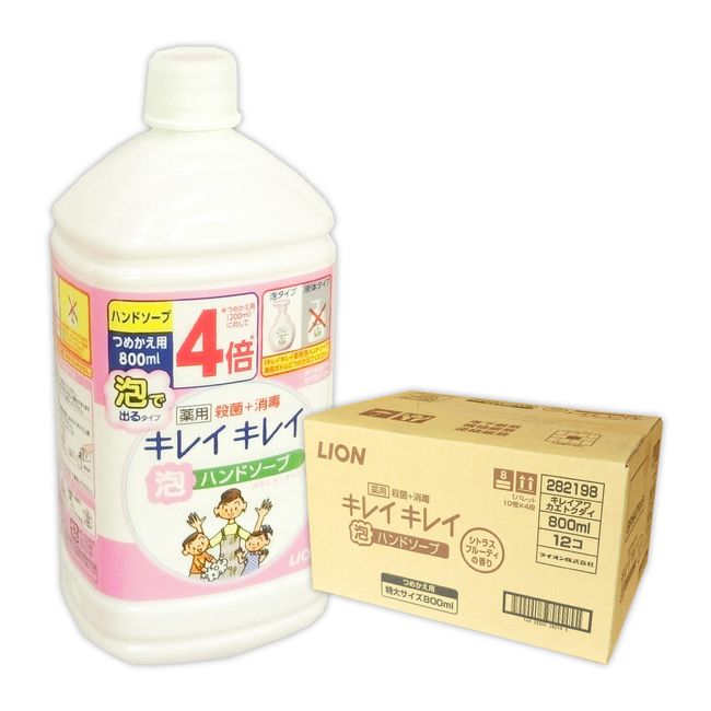 KireiKirei Medicated Foaming Hand Soap Refill 800ml x 12 bottles [LION] [282198 kzh]