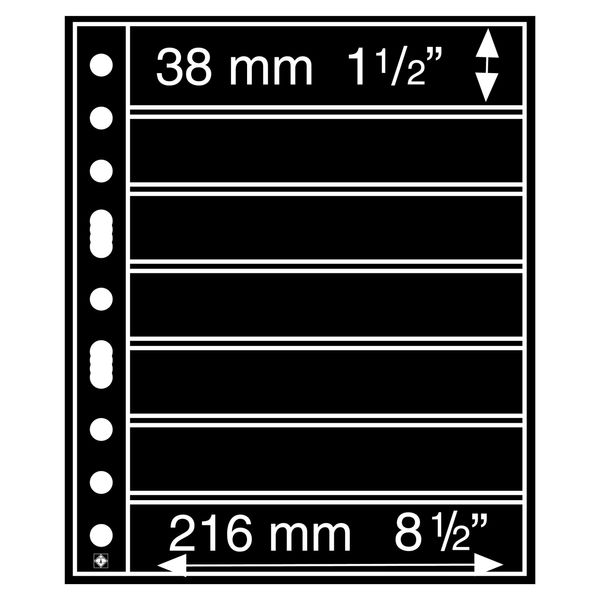 Lighthouse Plastic Pockets Grande, with 7 Horizontal Stripes, Black