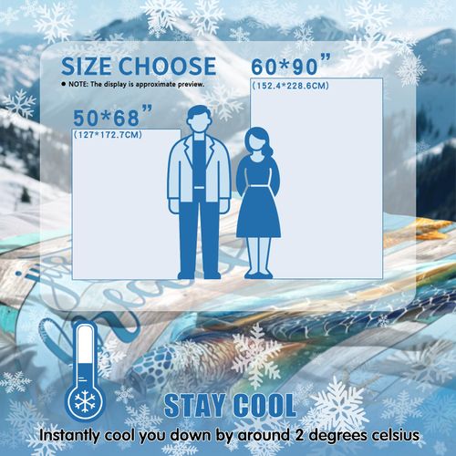 Yrivto Cooling Blanket for Hot Sleepers, Breathable Lightweight Sea Turtles Summer Blanket Beach Animal Cooling Throw Blankets for Sleeping Night Sweats to Keep Cool in The Heat 68"x50"
