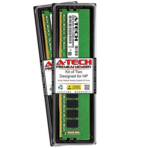 A-Tech 32GB (2 x 16GB) RAM for HP OMEN Obelisk Desktop Obelisk 875-1XXX | DDR4 2666MHz DIMM PC4-21300 288-Pin Non-ECC UDIMM Memory Upgrade Kit