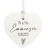 Personalised Mr & Mrs wedding Porcelain Heart Keepsake Gift