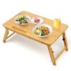Lap Desk Bamboo Folding Bed Desk Adjustable Portable Tray Stand, 21"x13"