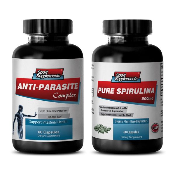 candida support - ANTI-PARASITE – SPIRULINA COMBO 2B - black walnut wormwood