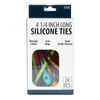ToolTreaux 24pc Reusable Kitchen Food Grade Silicone Zip Ties, Multicolored