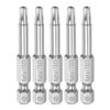 sourcing map 5pcs TS25 Magnetic Security Star 5 Point Screwdriver Bit 1/4" Hex Shank 2" Length