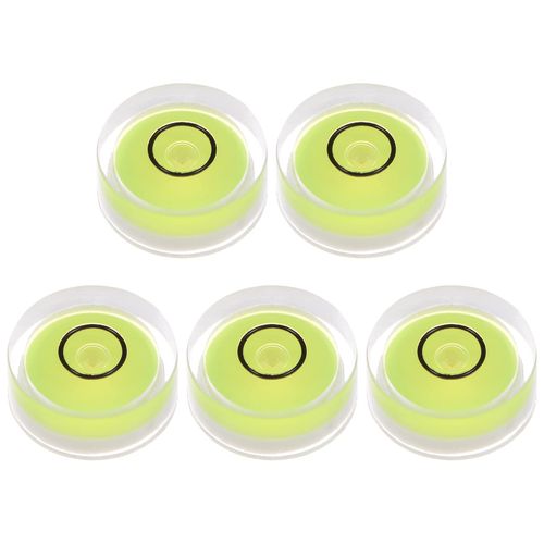 HARFINGTON 5pcs Round Bubble Level 15x6mm Mini Circular Bullseye Spirit Levels for Leveling Camera Tripod Telescope Workshop Turntable Pictures Frame, Lime