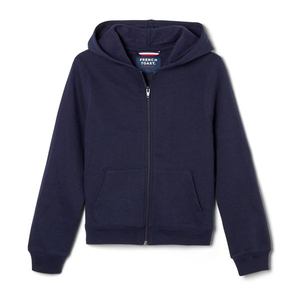 French Toast boys Fleece Hooded Sweatshirt School Uniform Coat, Navy, 10 12 US