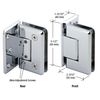 Polished Chrome Pinnacle Adjustable Wall Mount Offset Back Plate Hinge