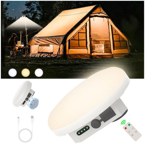 Camping Tent Light LED Rechargeable Portable Hanging Lantern with Remote,IPX5...