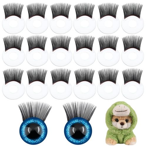 PH PandaHall 20pcs Doll Eyelashes Safety Eyelashes Eye Accessory Crafts Eyelashes Plastic Stuffed Crochet Eye Lashes for Eyes Over 20mm Amigurumi Puppet Teddy Bear Plush Animal Making
