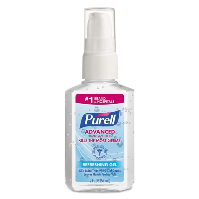 Purell Advanced Hand Sanitizer Refreshing Gel, Pump Bottle, 2 Oz