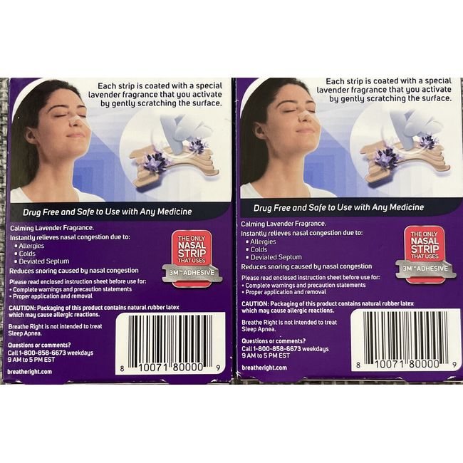 Breathe Right Nasal Strips, Lavender scent 26 Count (4 Pack)