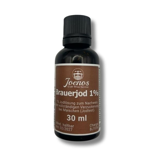 Brewing Iodine, 1% Iodine Solution for Beer Mashing, 30 ml, Sugariness Test