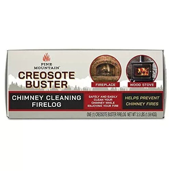 Creosote Chimney Cleaning Safety Firelog 3.5Lb Log Brown 1 Count, Buster NEW