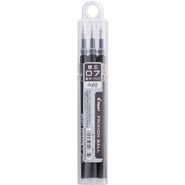 PILOT Frixion Ballpoint Pen Refill 0.7 Black Single Color 3-Piece Set 1Pk (LFBKRF30F3B)