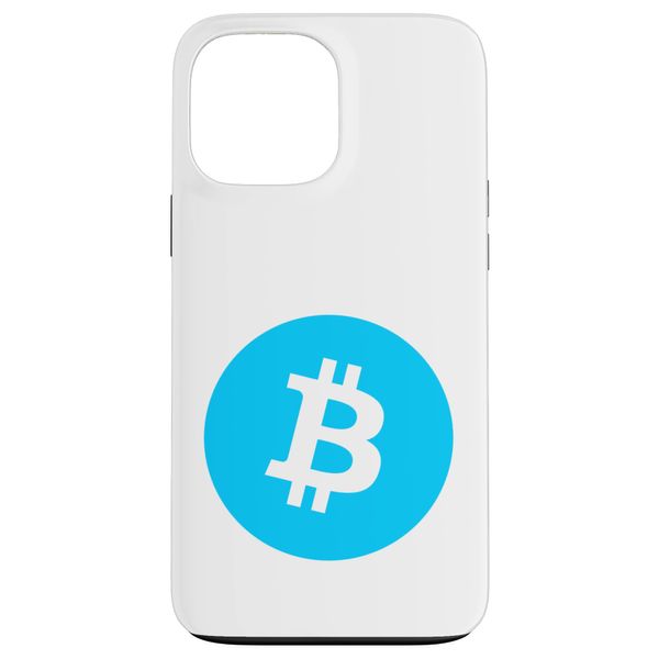 Bitcoin Symbol Light Blue Baby Blue Large Bright Centre Case for iPhone 13 Pro Max