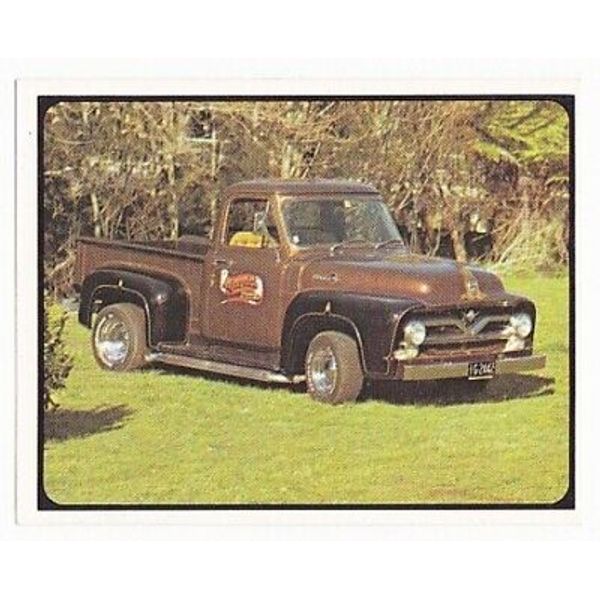 Vintage Custom 1955 Ford F-100 Pickup Truck Brown Trading Card c.1979