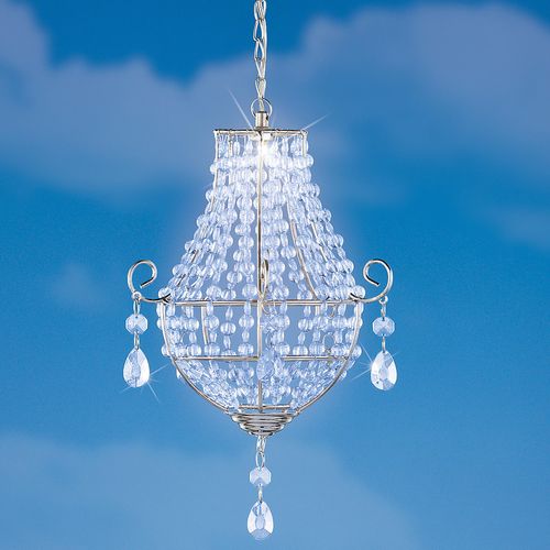 Collections Etc Solar Powered Blue Chandelier Garden Mobile NO Size