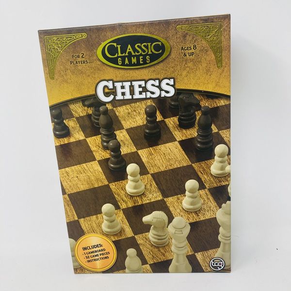 Chess Set Board Game Classic Table Top Plastic Pieces Complete 2 players Ages 8+