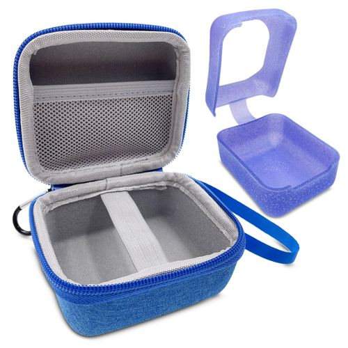 Hard Carrying Case and Silicone Skin Cover for Bitzee Interactive Toy Digital Pet with 15 Animals Virtual Electronic Pets, Compatible Accessories for Bitzee 3D Interactive Toy Electronic Pets (Blue)