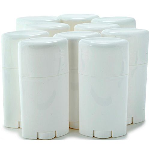 Vivaplex, 10, White, Empty, 2.5 oz Deodorant Containers with Caps