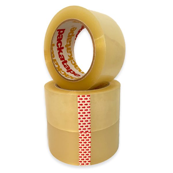 Packatape Packing Tape Jumbo Roll 120m Long Clear General Purpose 3 Rolls Per Carton 48mm x 120m Cellotape Packaging Boxes Cardboard Box Wrapping Boxing Parcels Moving House Removals Strong Parcel