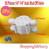 50 pc Auto Shut Off Valve Push In 1/4-1/4 Quick Connect Water Filter RO System